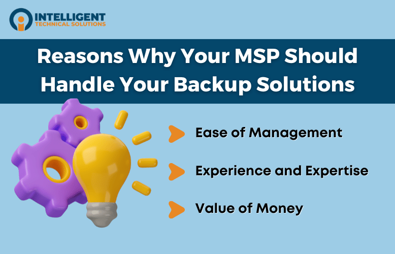 list of reasons why your MSP should handle your backup solutions