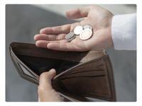 a wallet containing only a few coins